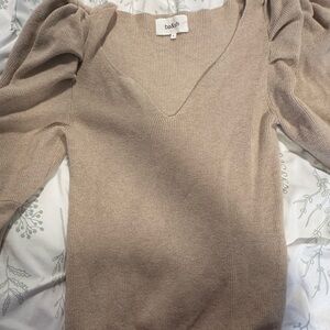 ba&sh Neutral Knit Top in Light Beige